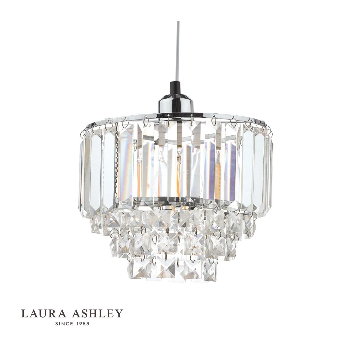 Laura Ashley Vienna Easy Fit Pendant Crystal & Polished Chrome - Image 2