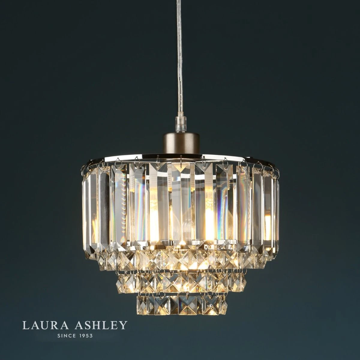 Laura Ashley Vienna Easy Fit Pendant Crystal & Polished Chrome - Image 3