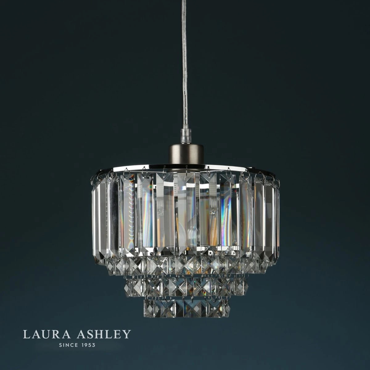 Laura Ashley Vienna Easy Fit Pendant Crystal & Polished Chrome - Image 4