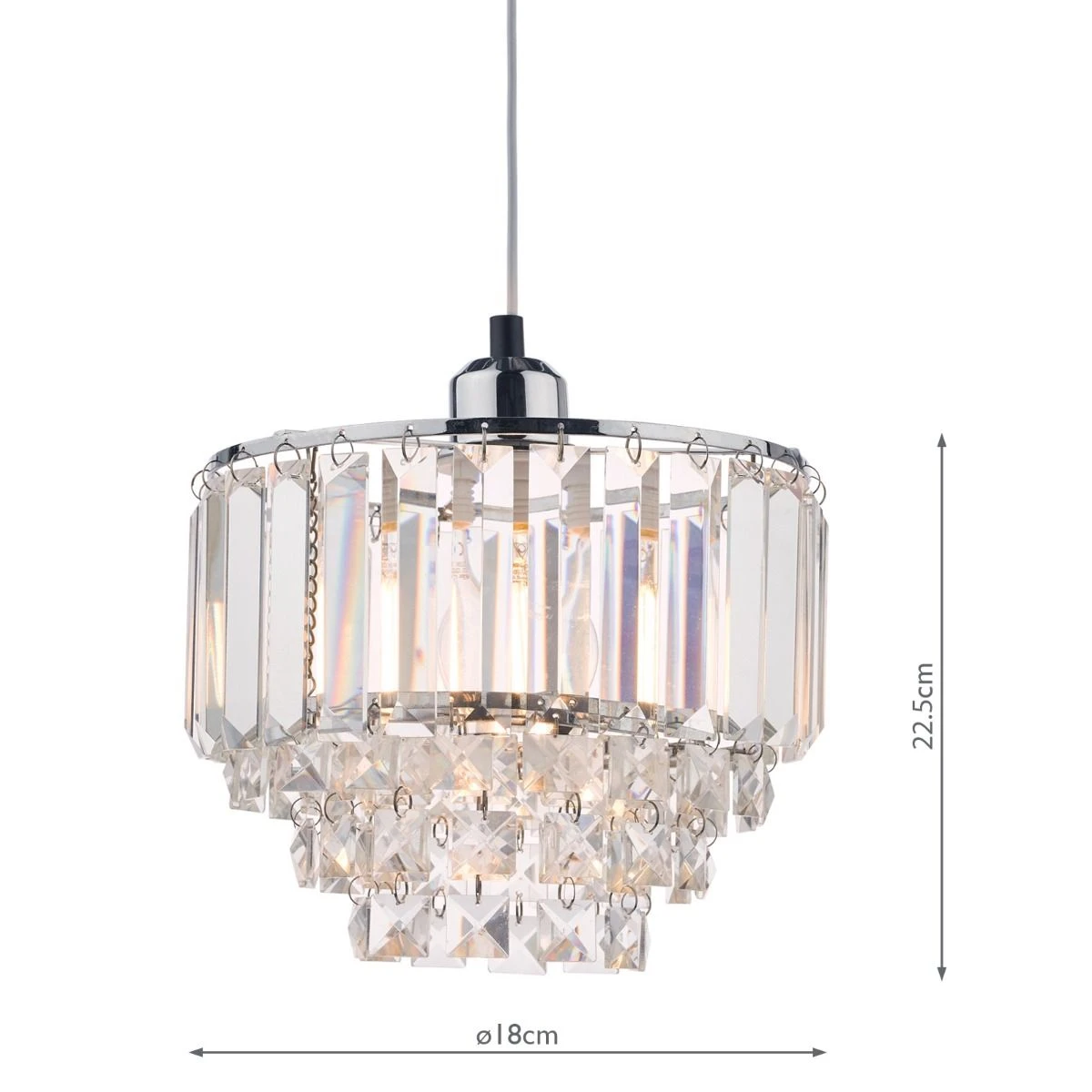 Laura Ashley Vienna Easy Fit Pendant Crystal & Polished Chrome - Image 5