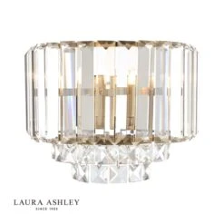 Laura Ashley Vienna Wall Light Antique Brass Crystal