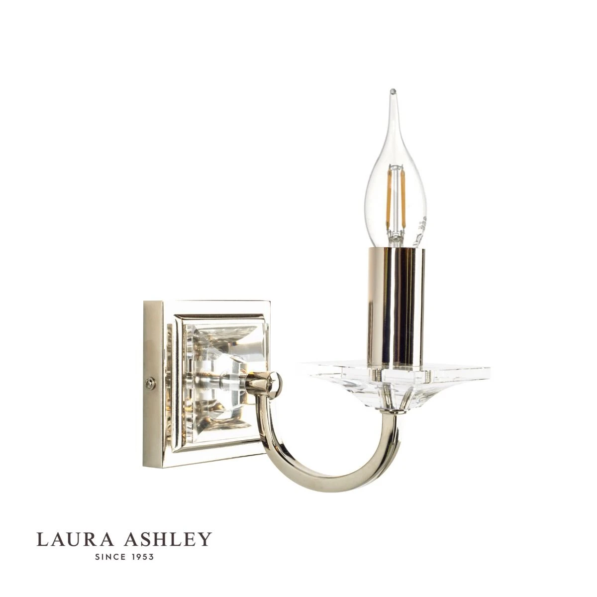 Laura Ashley - Carson Wall Light Polished Nickel Glass - Image 2
