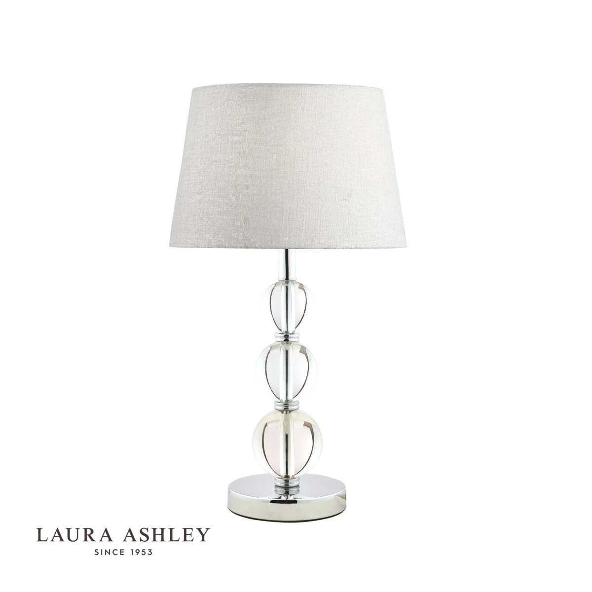 Laura Ashley Selby Large Table Lamp Polished Nickel & Glass Ball Base Only - Image 2