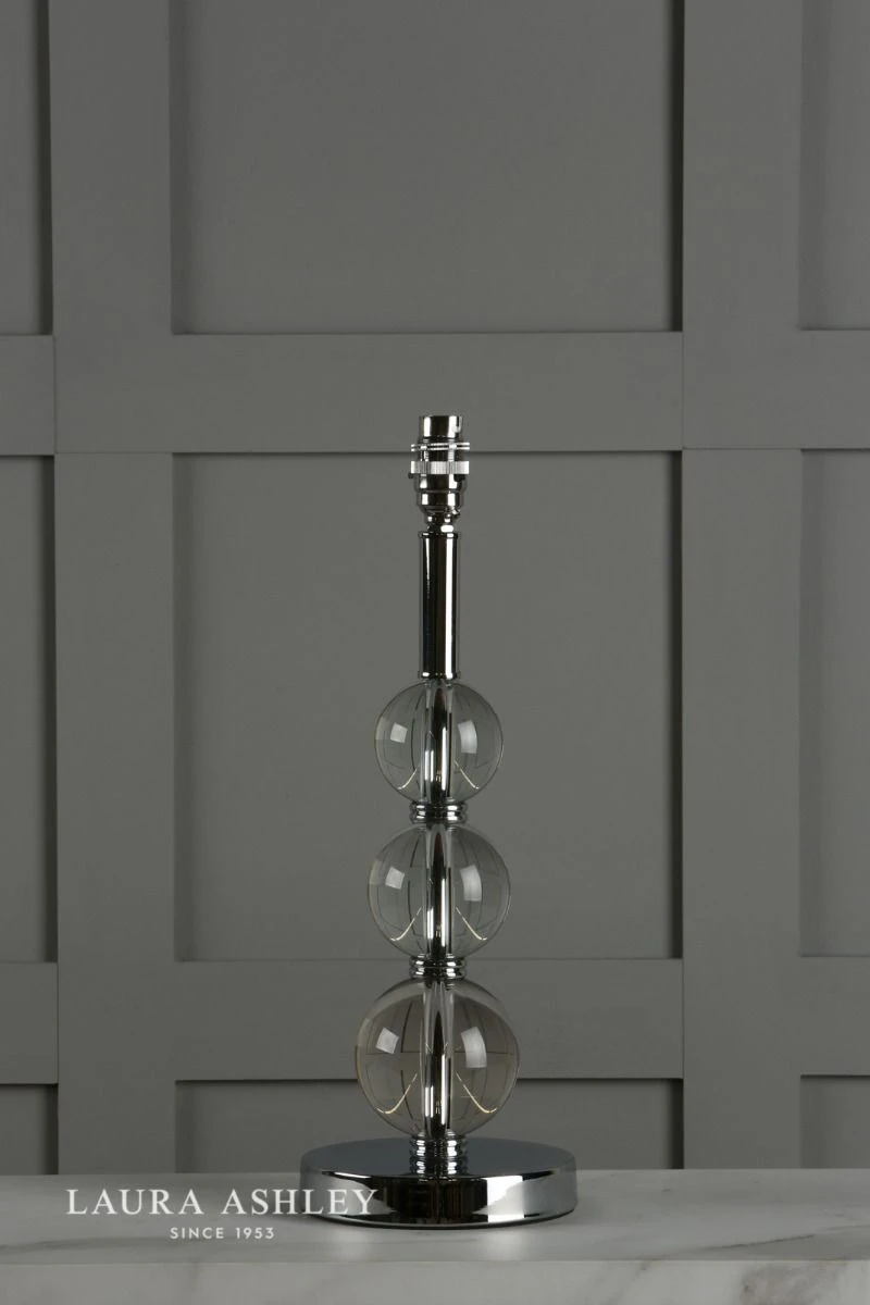 Laura Ashley Selby Large Table Lamp Polished Nickel & Glass Ball Base Only - Image 7