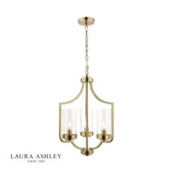 Laura Ashley Joseph 3lt Chandelier Antique Brass Glass