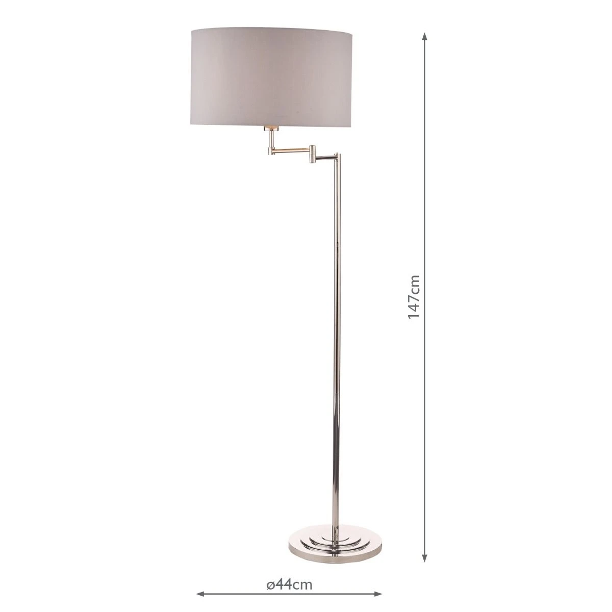 Laura Ashley Marlowe Swing Arm Floor Lamp Polished Nickel With Shade - Image 5