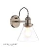 Laura Ashley Isaac Industrial Nickel 1 Light Wall Light