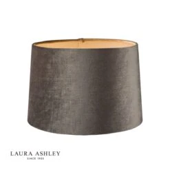 Laura Ashley Velvet Empire Drum Shade Grey 35cm/14 Inch