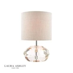 Laura Ashley Ivy Table Lamp Faceted Crystal Glass With Shade
