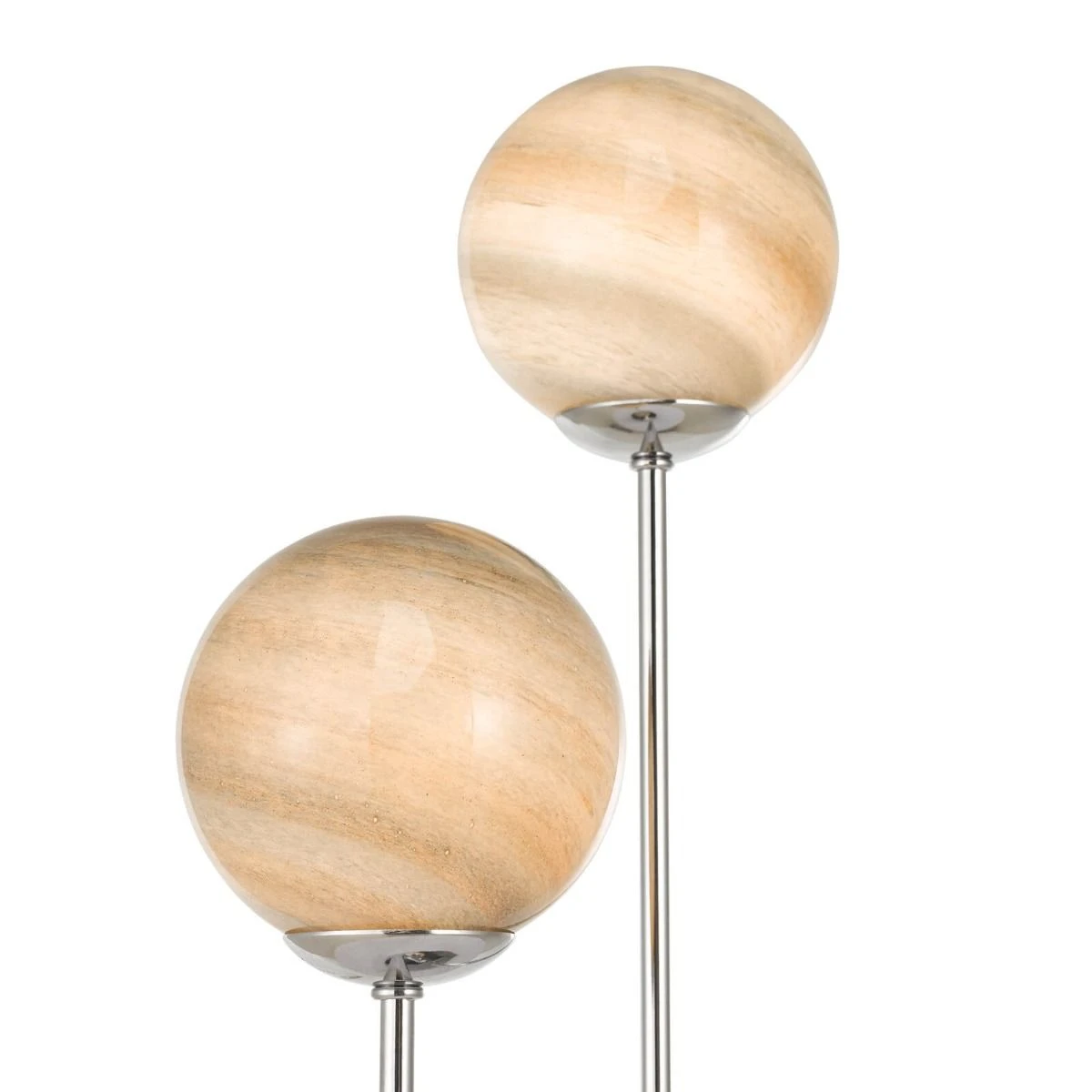 Mikara 2 Light Table Lamp Polished Chrome Marble Effect Glass - Image 3