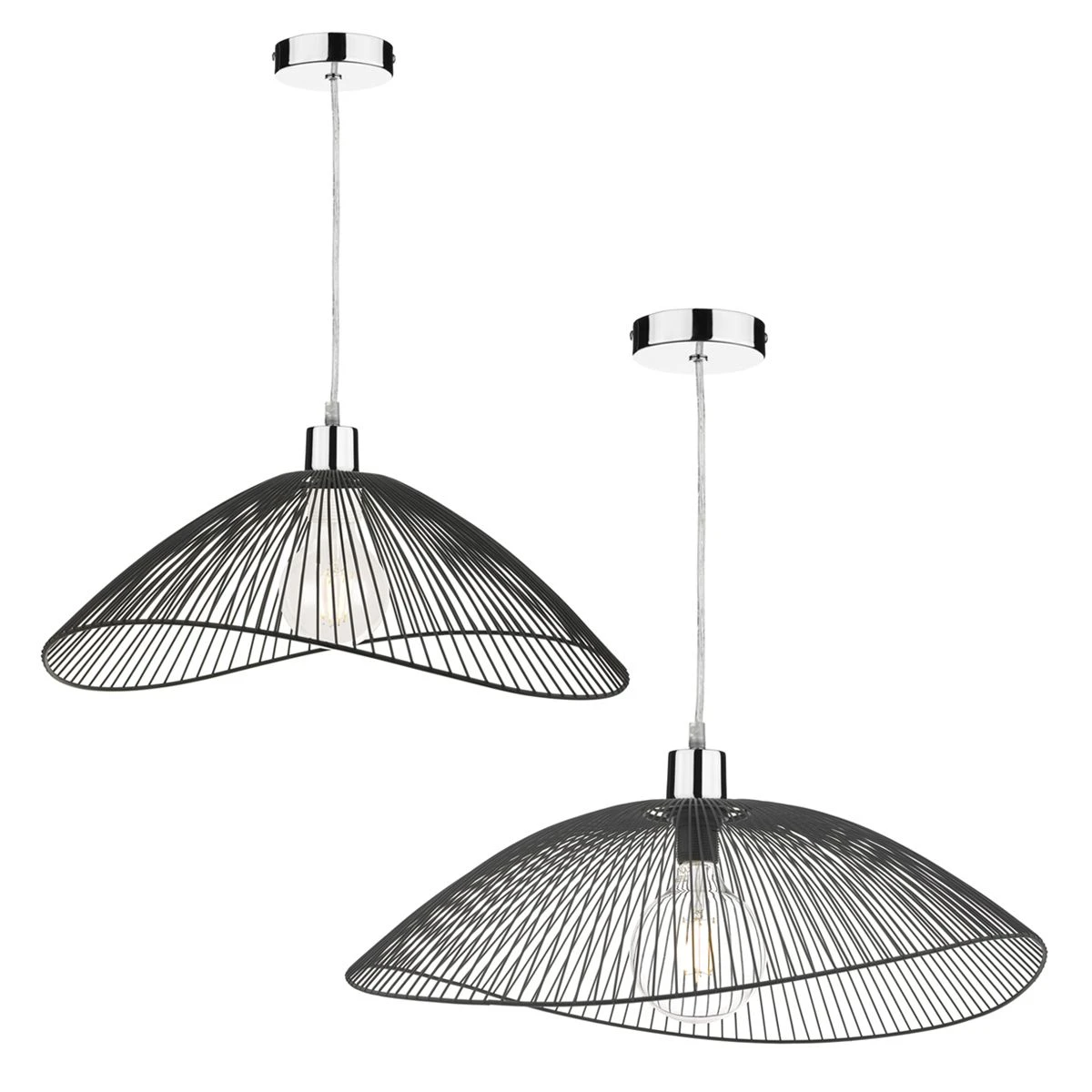 Onza Wire Easy Fit Pendant Shades Black (Twin Pack)