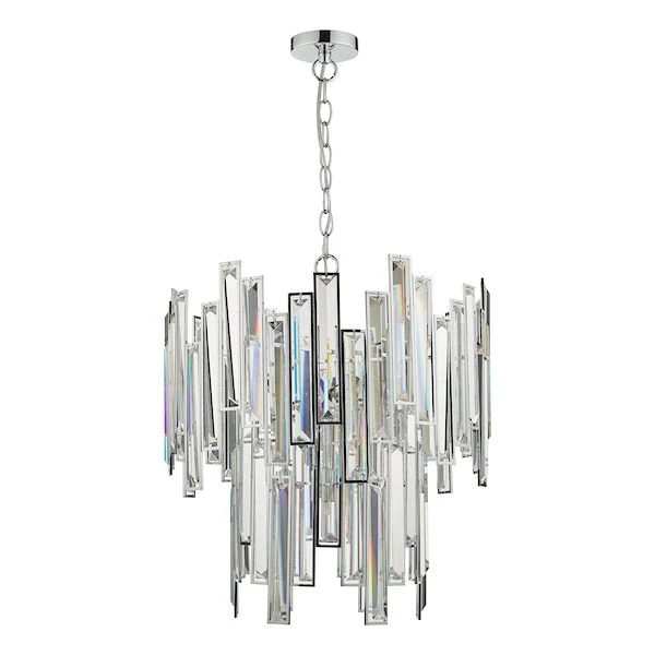 Penelope 6 Light Pendant Polished Chrome Clear Crystal