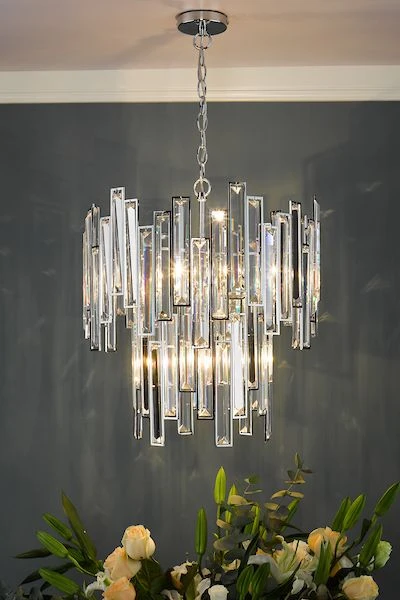 Penelope 6 Light Pendant Polished Chrome Clear Crystal - Image 2