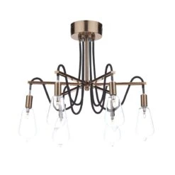 Scroll 6 Light Semi Flush Copper