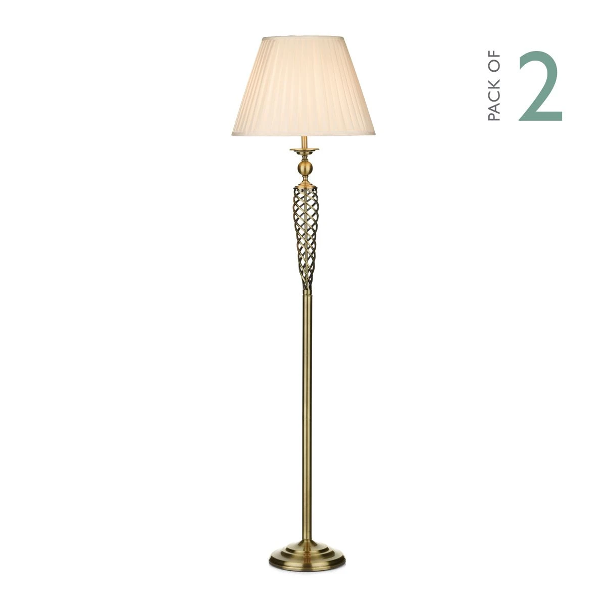 Siam Floor Lamp Antique Brass With Shade (Multipack) - Image 4