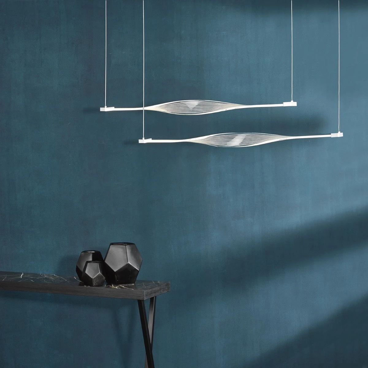 Twist 2 Light Bar Pendant Acrylic Silver LED - Image 3