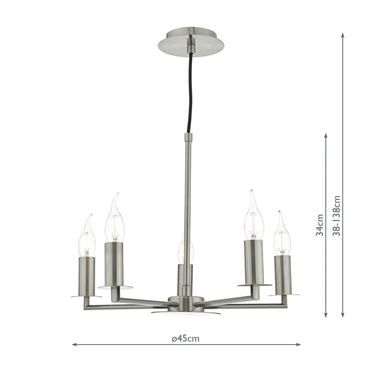 Tyler 5lt Pendant Satin Nickel Fitting Only - Image 5