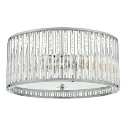 Zeto Bathroom 4 Light Flush Polished Chrome & Acrylic Rods IP44